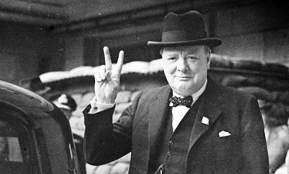 Winston-Churchill Victory sign