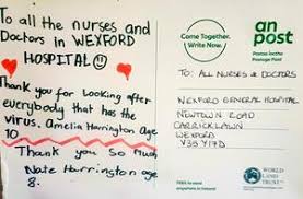 hand made card from child to frontline workers fighting COVID-19